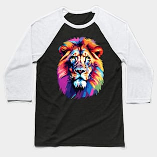 Majestic Lion Pop Art Baseball T-Shirt